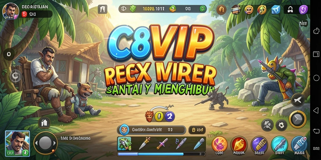 Cuplikan gameplay C8VIP dengan berbagai aktivitas santai.