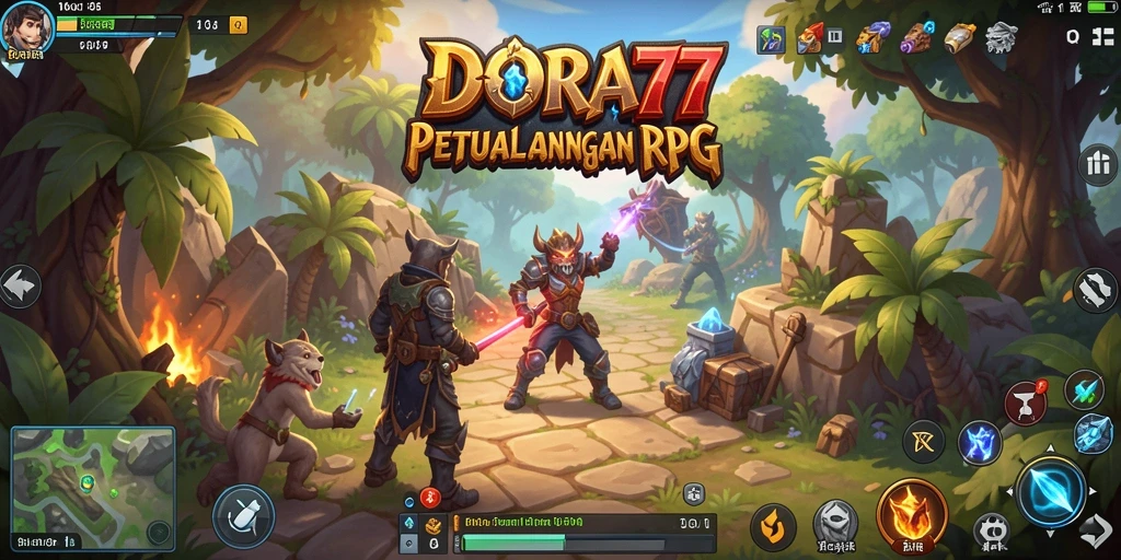 Tampilan gameplay dari DORA77 yang mendebarkan dan penuh aksi.