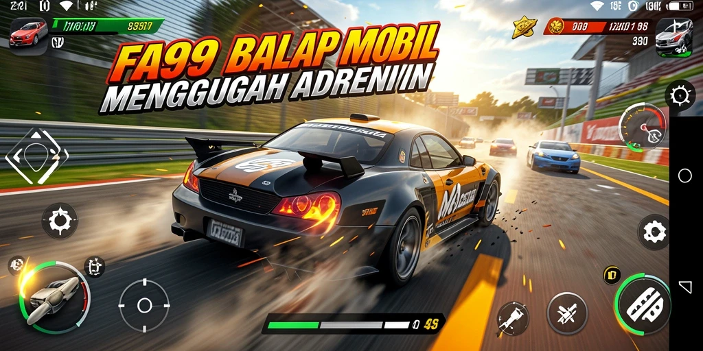 Tampilan menarik dari gameplay balap mobil di FA99.