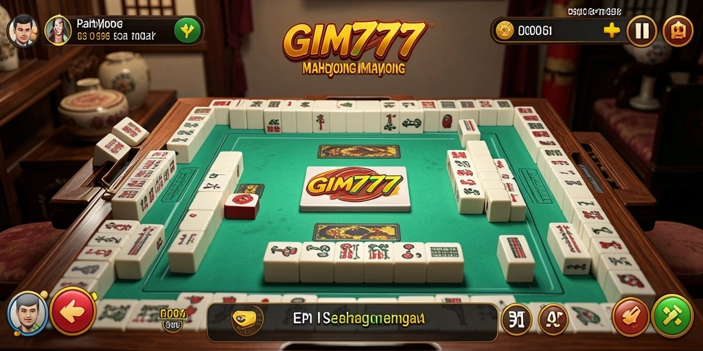 Screenshot gameplay GIM777 yang menampilkan pemainan Mahjong penuh warna.