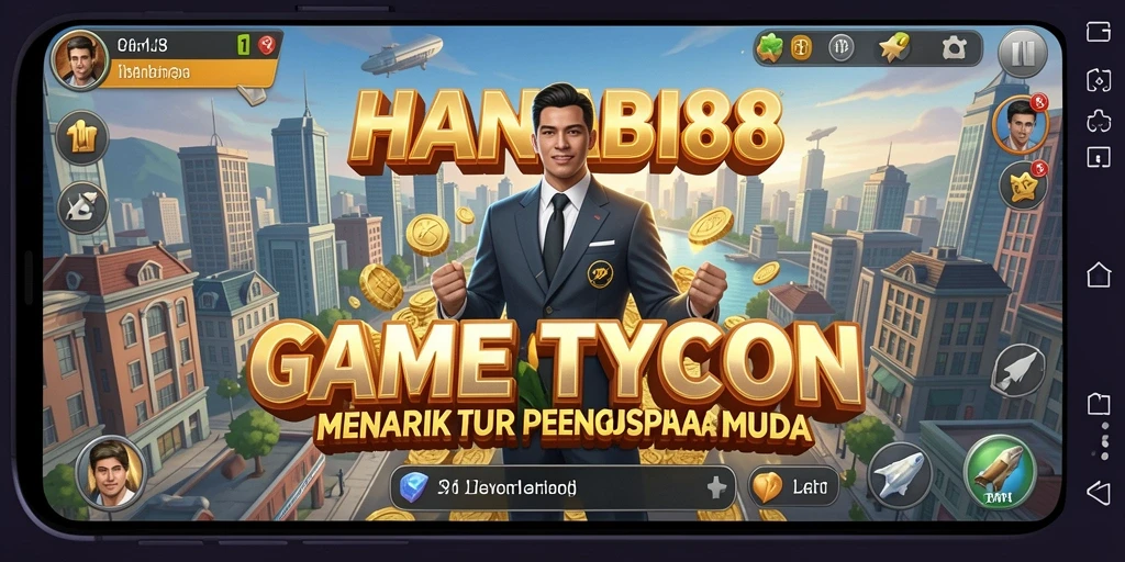 Screenshot gameplay Tycoon yang menunjukkan interaksi bisnis.