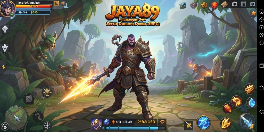 Screenshot gameplay JAYA89 menampilkan pertarungan hebat di dunia fantasi.