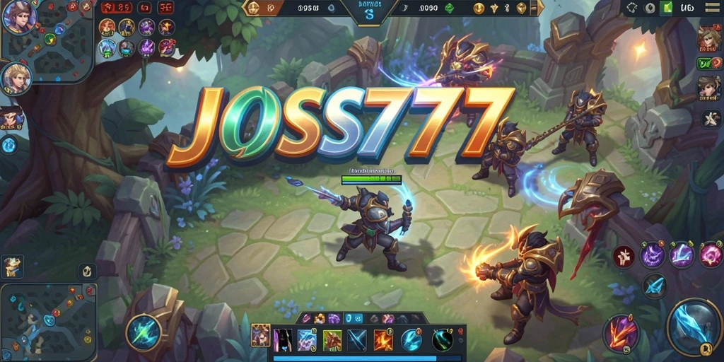 Tampilan gameplay seru dalam JOSS777 dengan pertarungan tim yang intens.