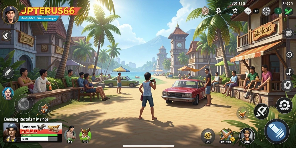 Tampilan gameplay menarik di JPTERUS66 yang penuh warna.