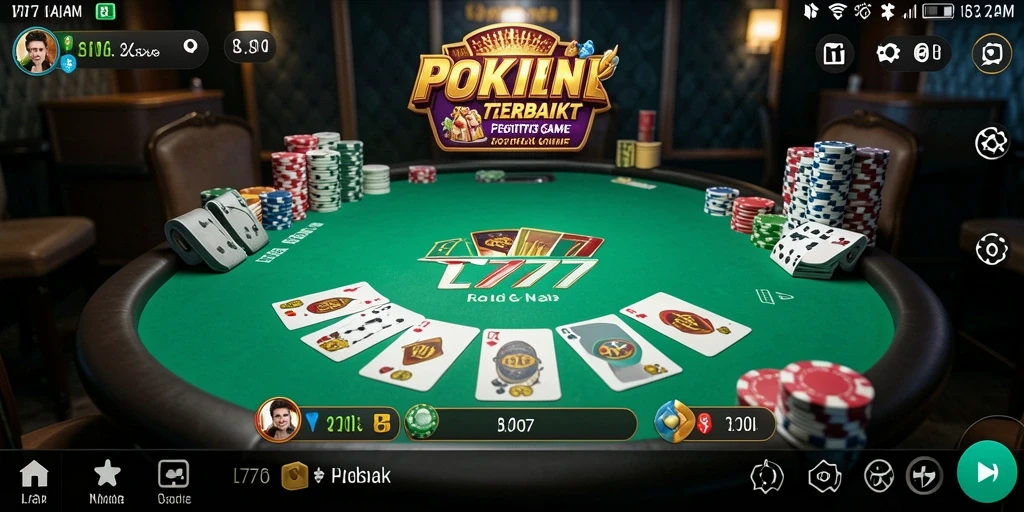 Screenshot gameplay L777 menampilkan suasana permainan Poker yang seru.