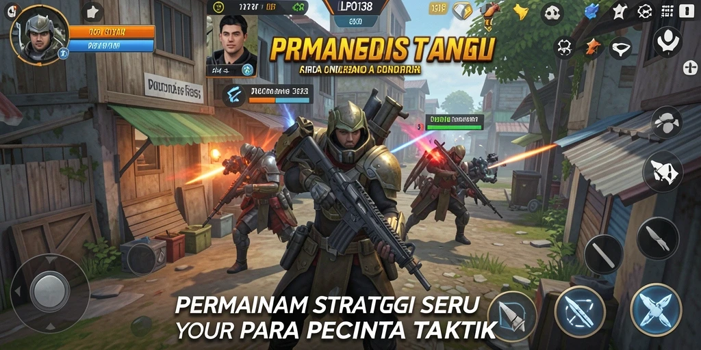 Screenshot gameplay LPO138 menampilkan pertempuran strategi yang menegangkan.