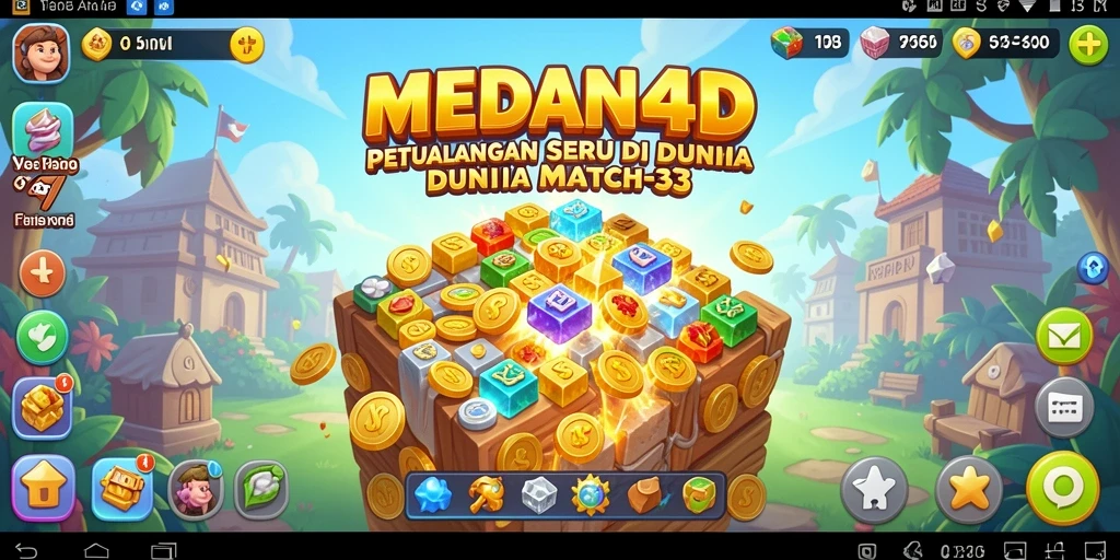 Tampilan gameplay seru di MEDAN4D dengan tantangan Match-3.