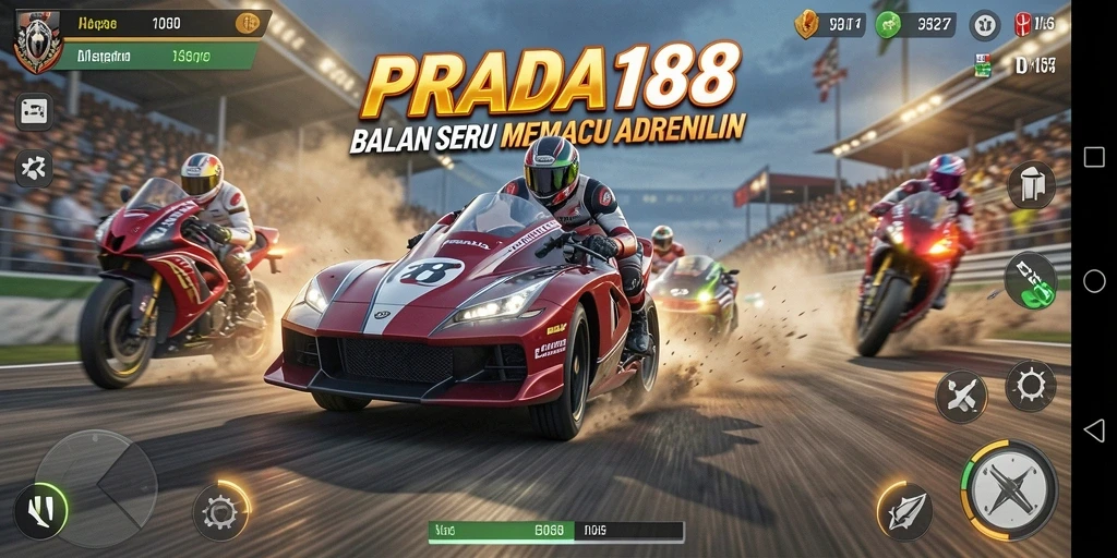 Screenshot gameplay PRADA188, menunjukkan aksi balapan yang mendebarkan.